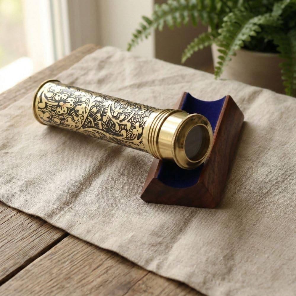Etched Brass Kaleidoscope with Lampwork Glass Beads view 8