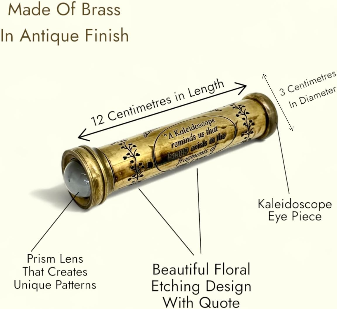 Polished Brass Kaleidoscope with Wooden Gift Box view 4