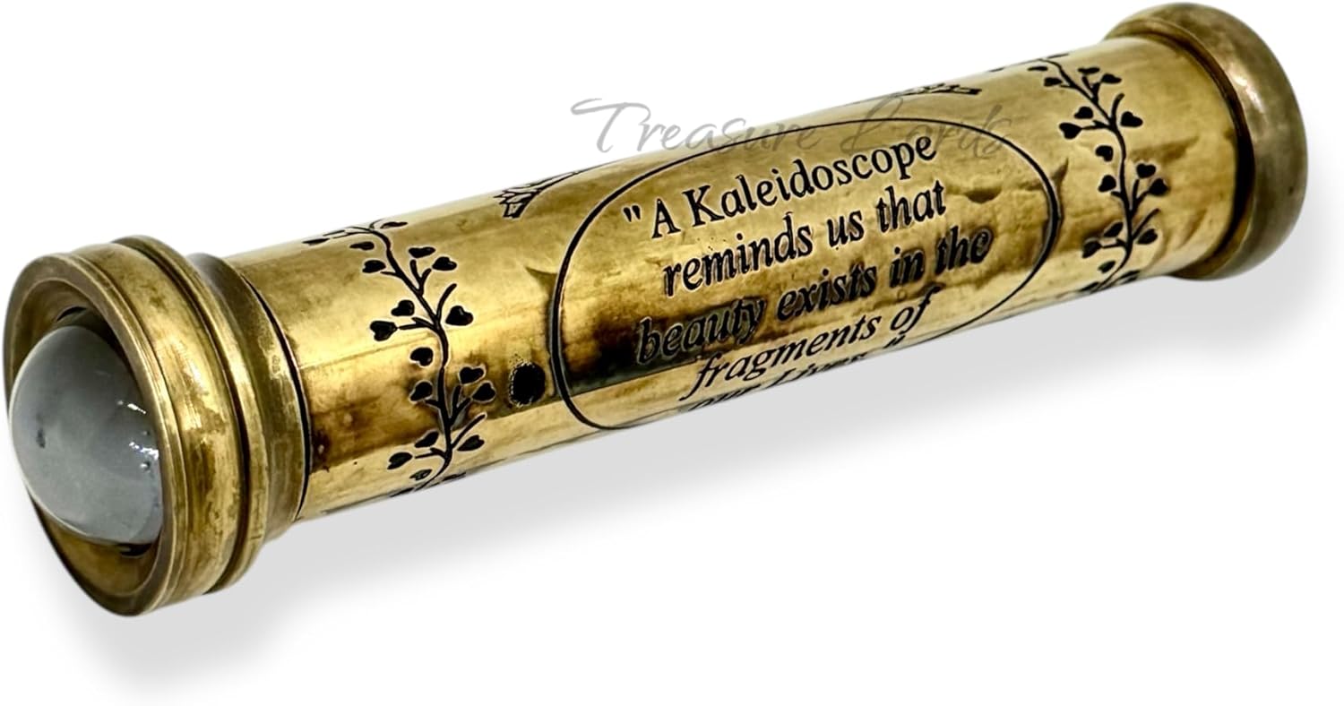 Polished Brass Kaleidoscope with Wooden Gift Box view 5