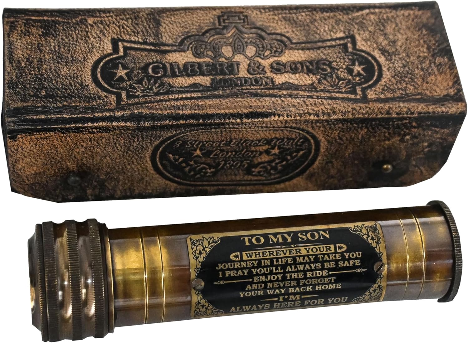 Handcrafted Brass Kaleidoscope with Leather Case view 10