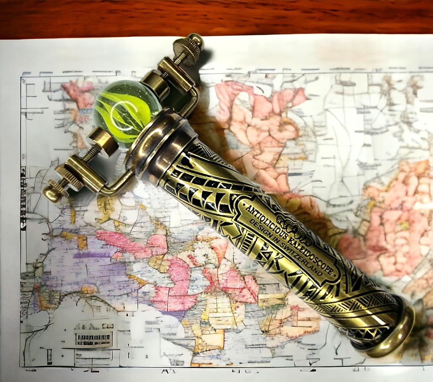 Brass Kaleidoscope with Twisting Glass Ball Eyepiece view 2