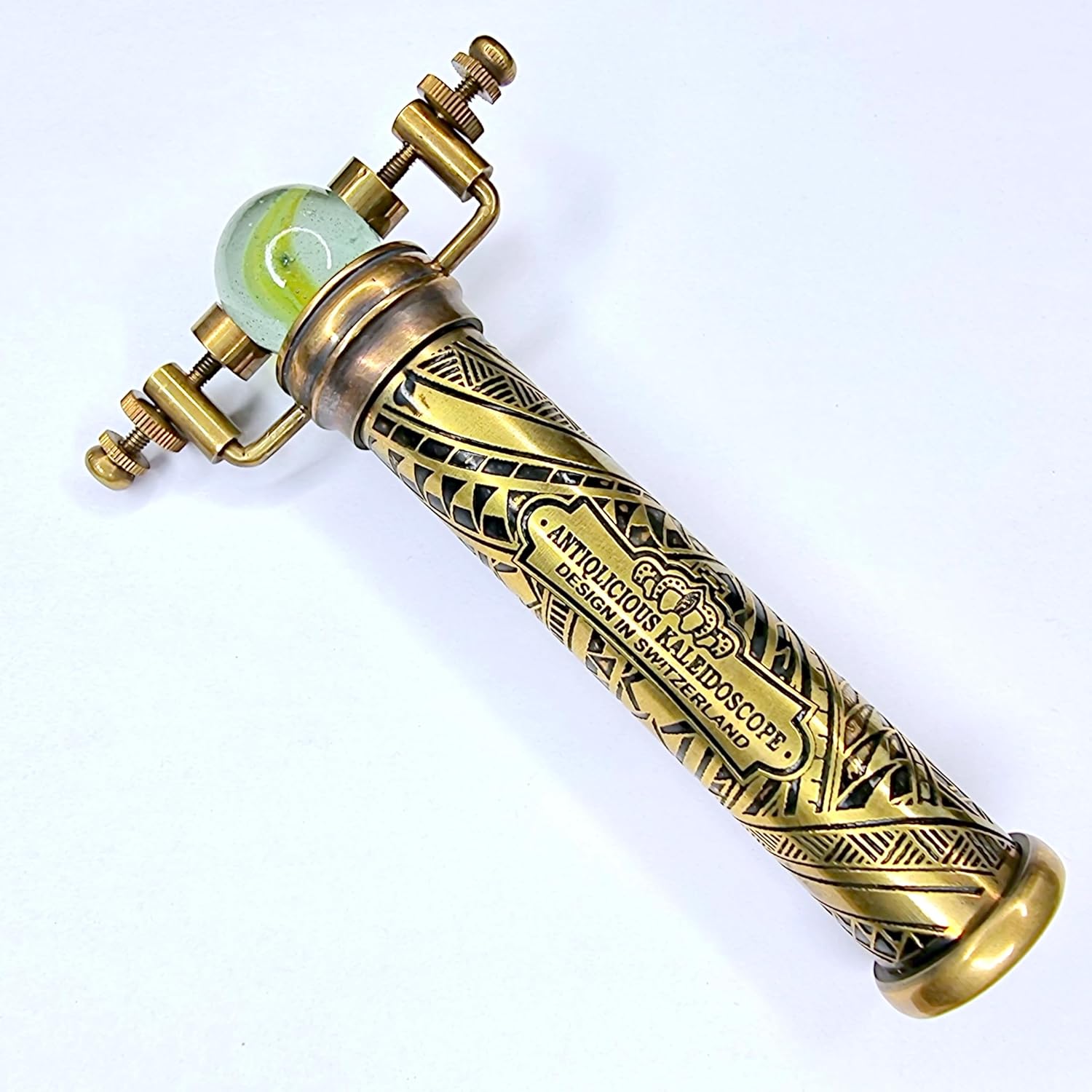 Brass Kaleidoscope with Twisting Glass Ball Eyepiece view 4