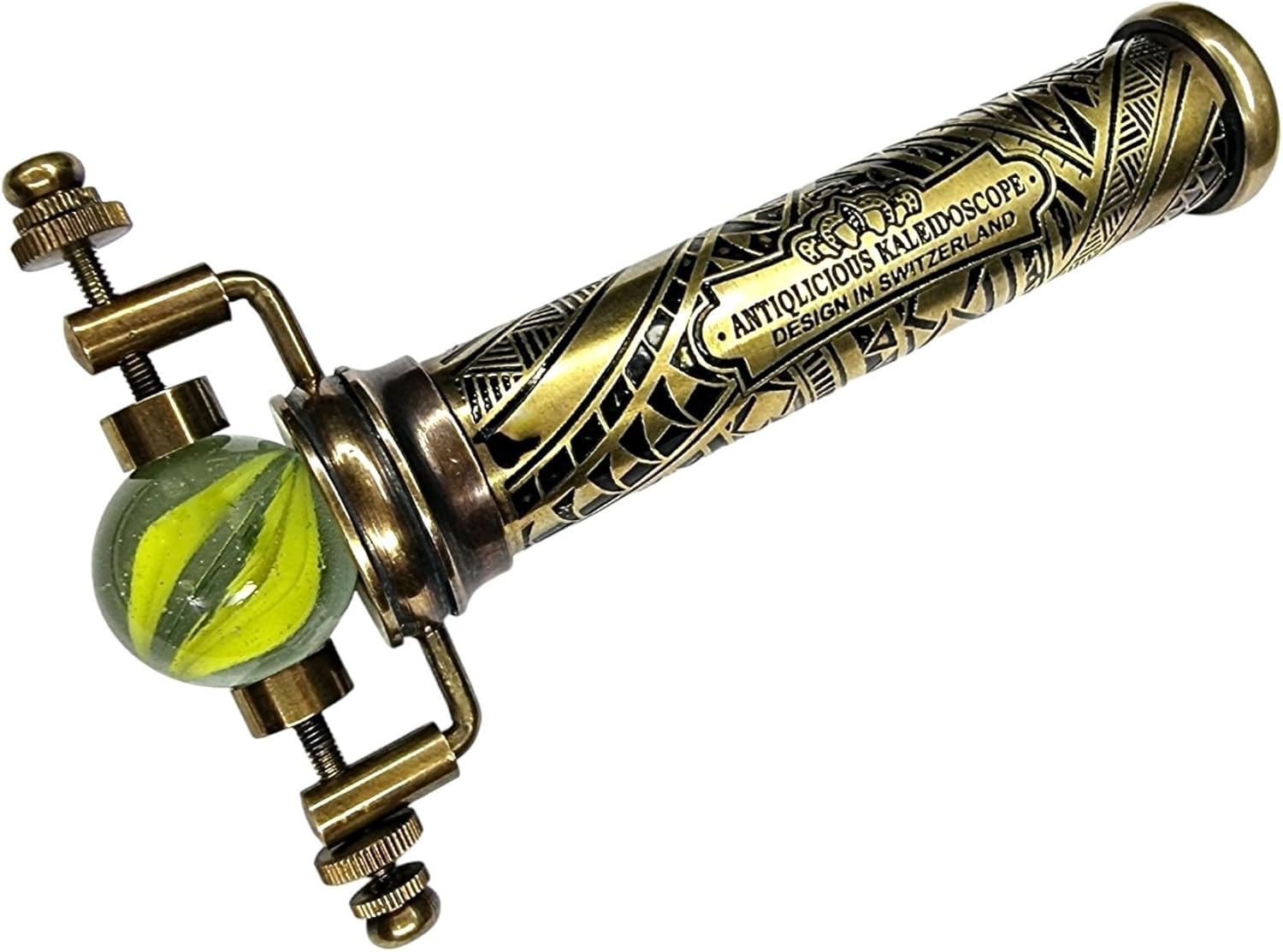 Brass Kaleidoscope with Twisting Glass Ball Eyepiece view 10