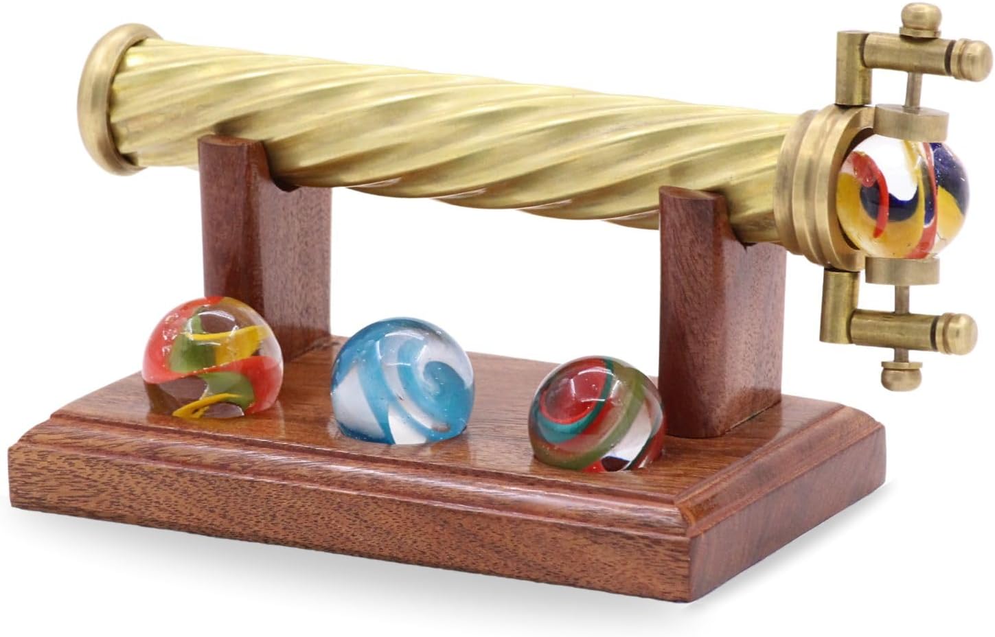 Spiral Brass Marblescope with Interchangeable Glass Marbles view 7