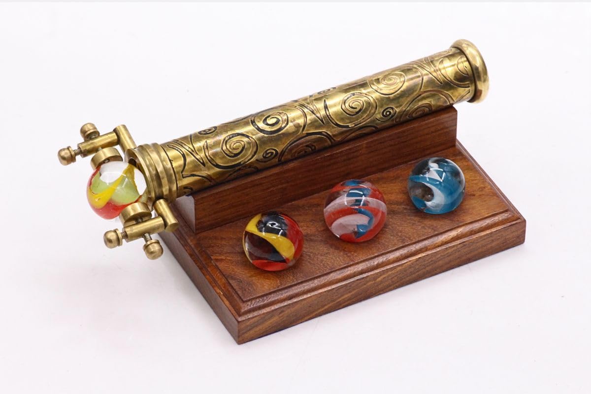 Brass Marblescope with First Surface Mirrors and Stand view 9