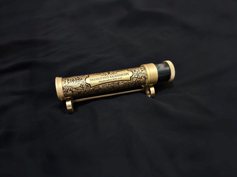 Vintage Brass Kaleidoscope with Display Stand view 6