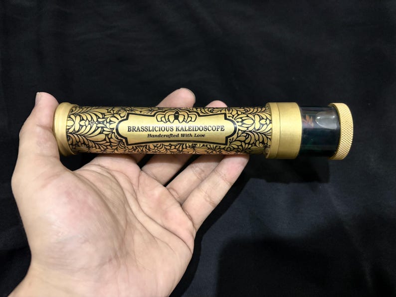 Vintage Brass Kaleidoscope with Display Stand view 7