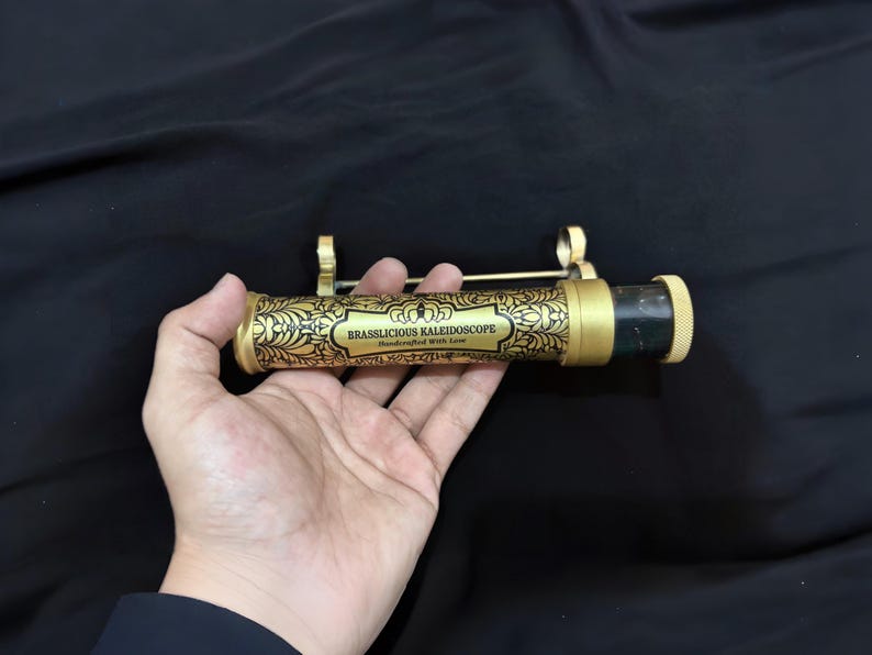 Vintage Brass Kaleidoscope with Display Stand view 8