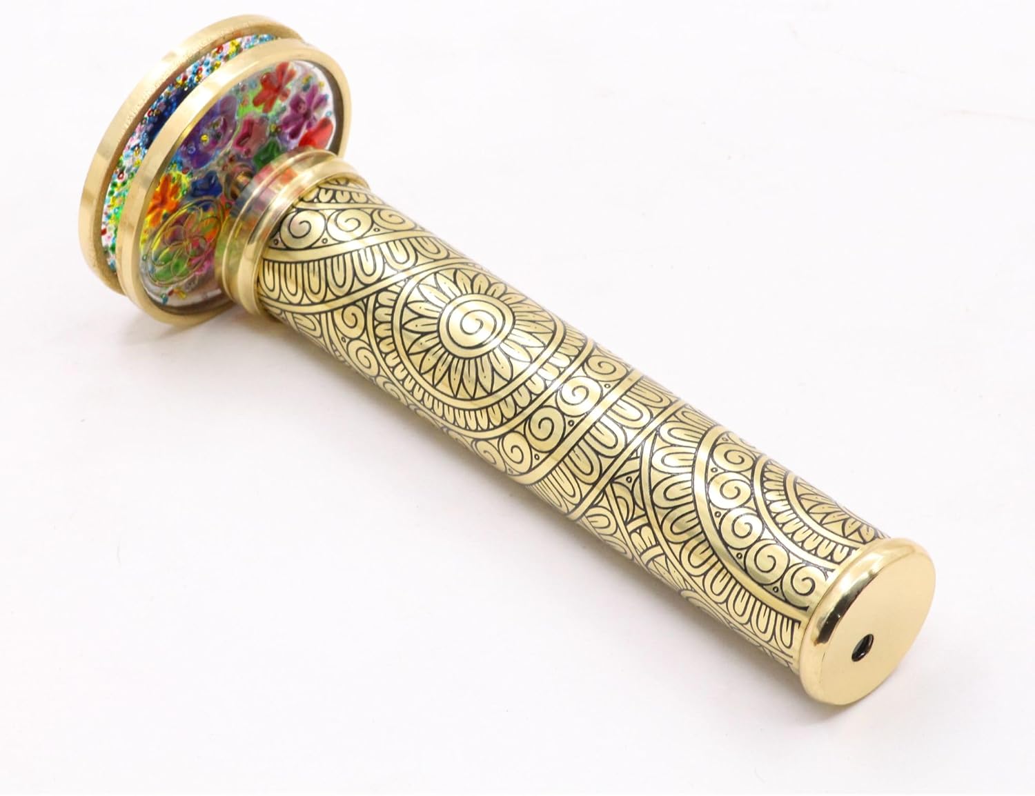 Etched Brass Kaleidoscope with Two Interchangeable Wheels view 4
