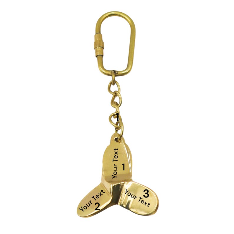 Brass Propeller Keychain view 2
