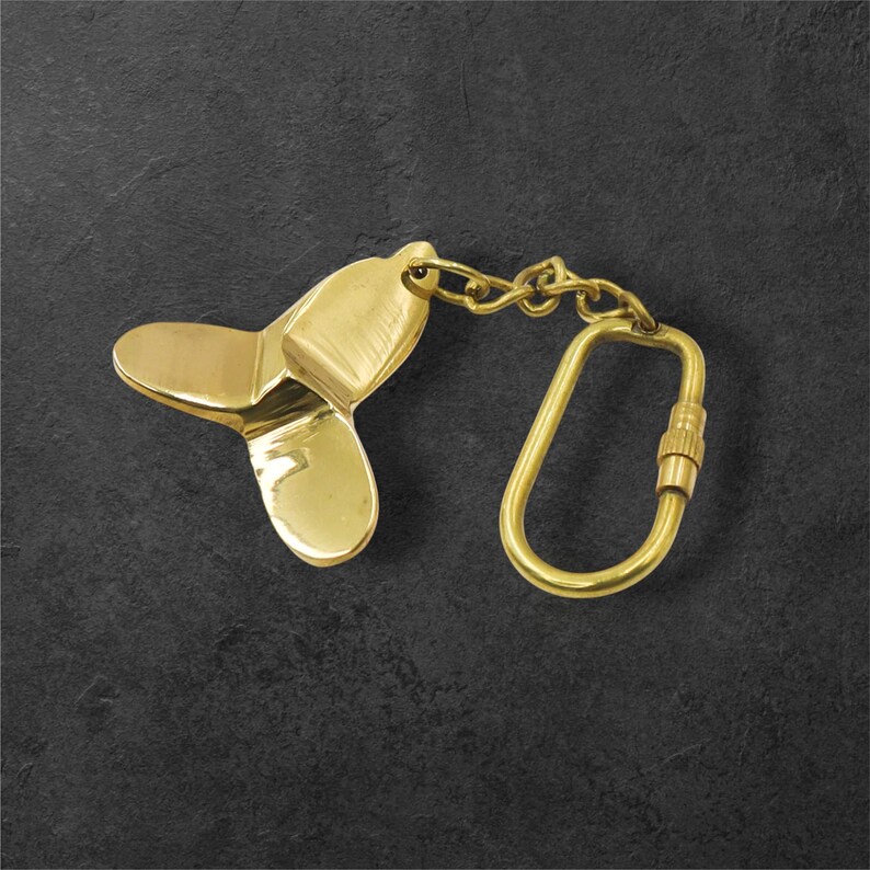 Brass Propeller Keychain view 5