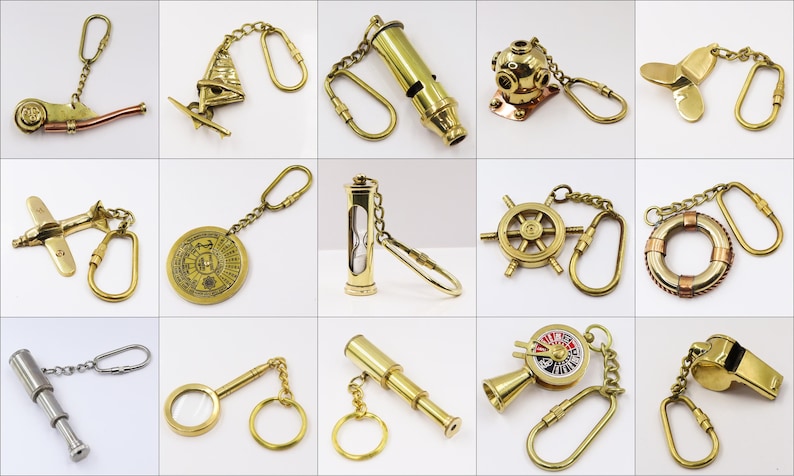 Brass Hourglass Keychain view 5