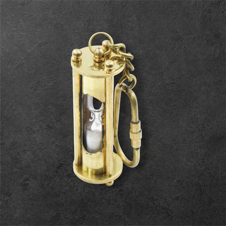 Brass Hourglass Keychain view 7