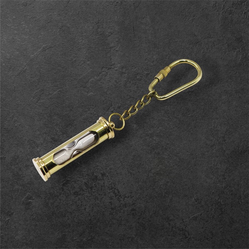 Brass Sand Timer Keyring view 4
