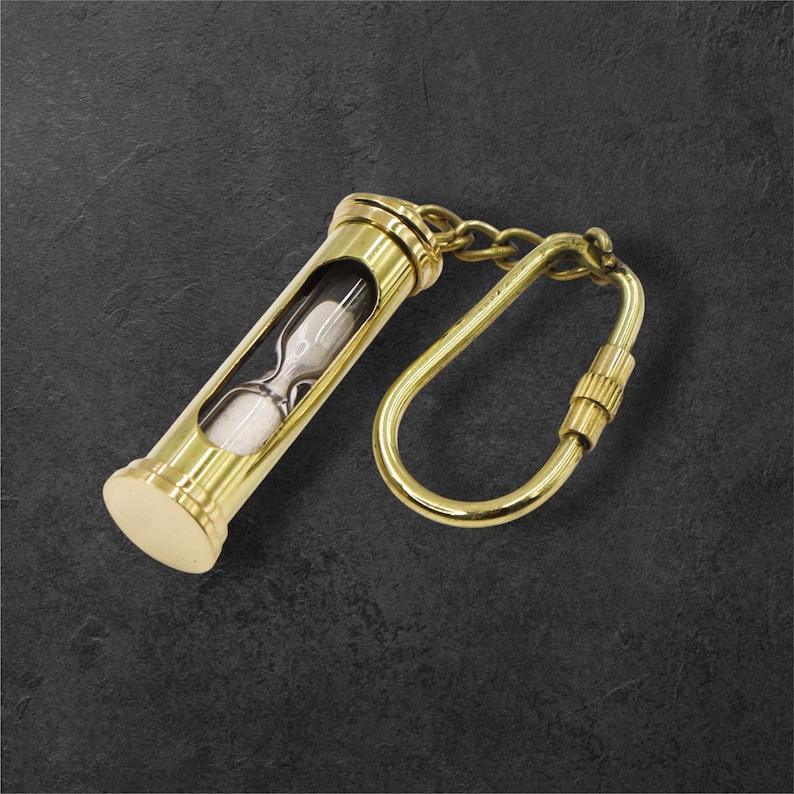 Brass Sand Timer Keyring view 9
