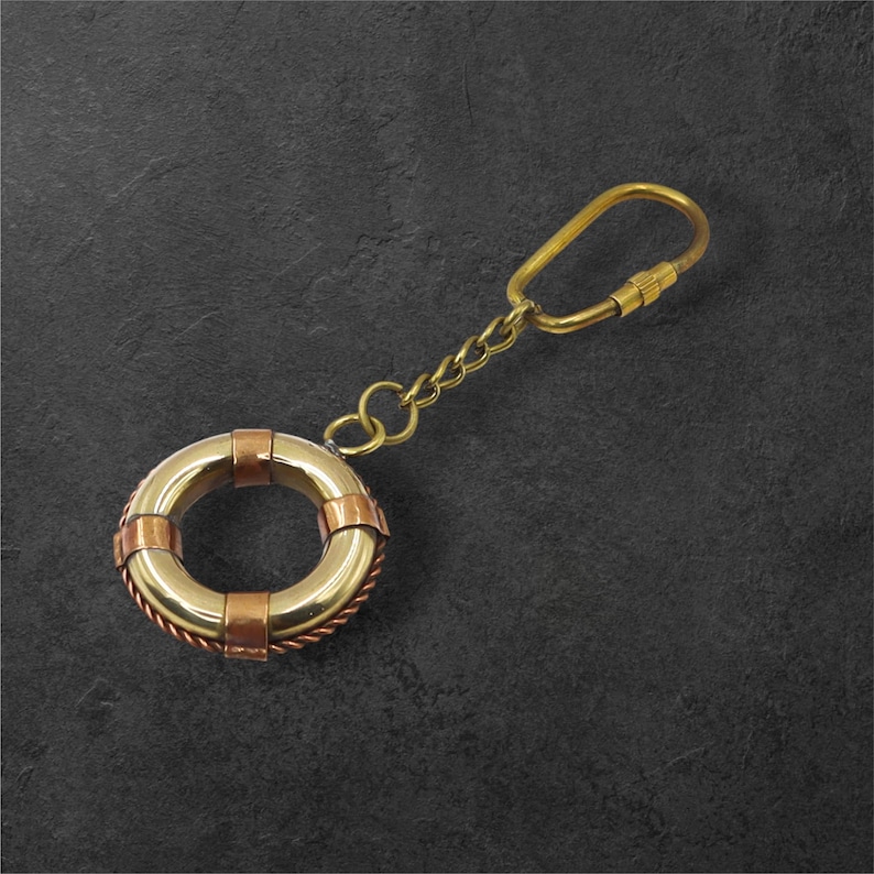 Brass Lifebuoy Keychain view 2