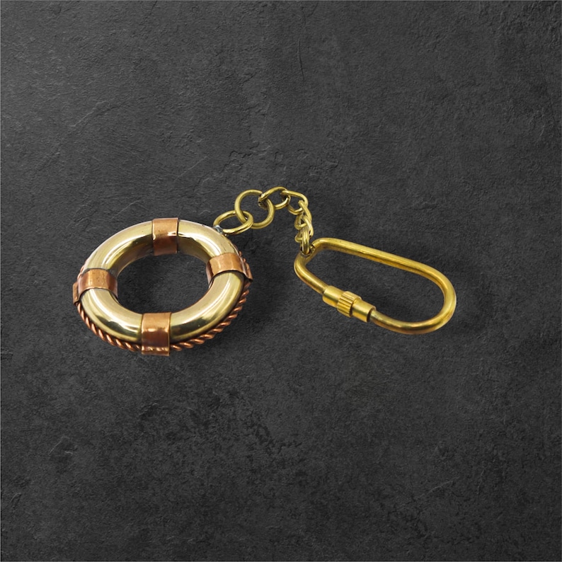 Brass Lifebuoy Keychain view 3