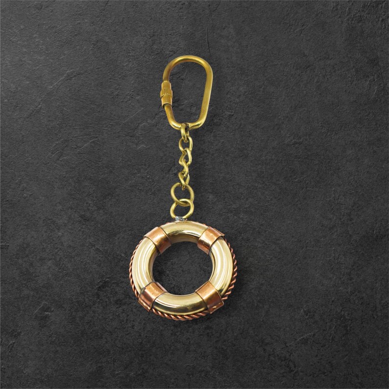 Brass Lifebuoy Keychain view 4
