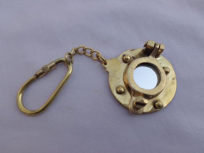 Nautical Brass Porthole Keychain view 2