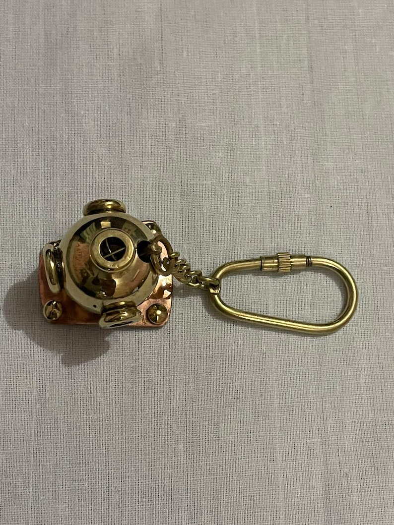 Brass Diving Helmet Keychain view 4