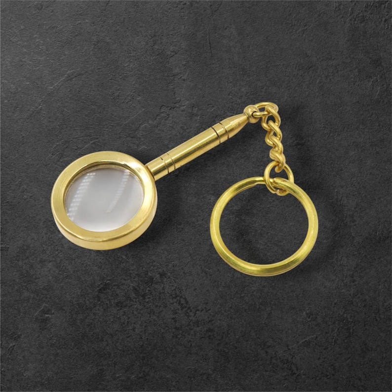 Brass Pocket Magnifier Keyring view 2