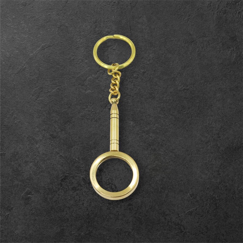 Brass Pocket Magnifier Keyring view 3
