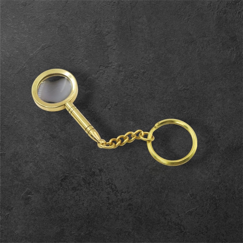 Brass Pocket Magnifier Keyring view 5