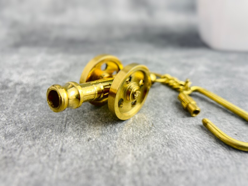 Brass Cannon Keychain view 2