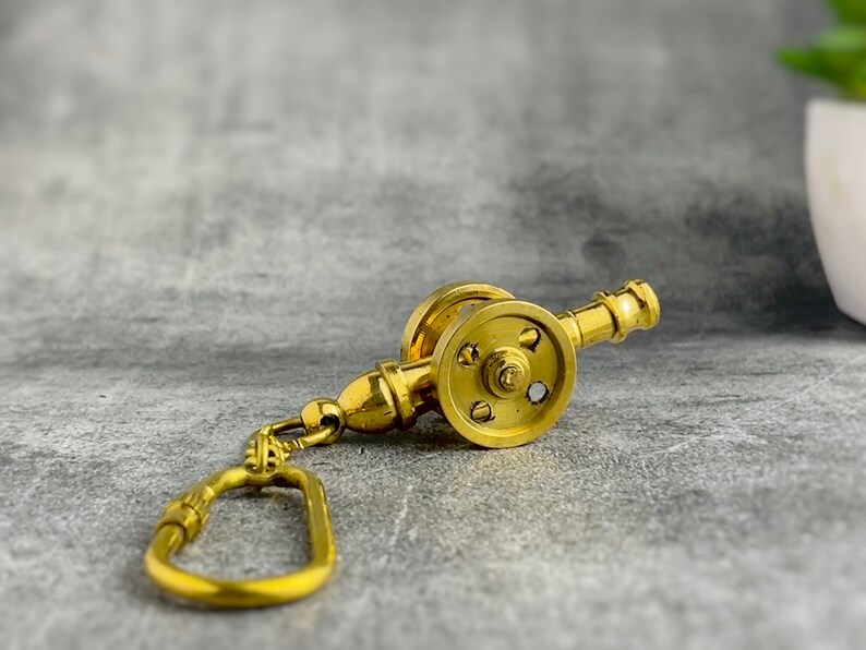 Brass Cannon Keychain view 3