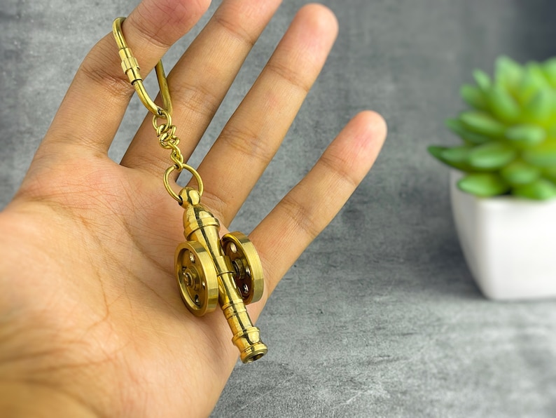 Brass Cannon Keychain view 5