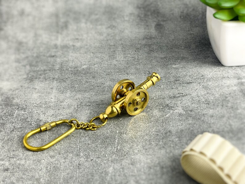 Brass Cannon Keychain view 7