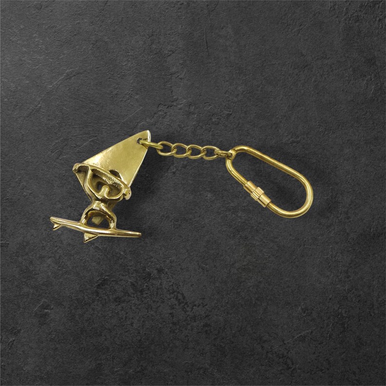Brass Windsurfing Board Keyring view 3