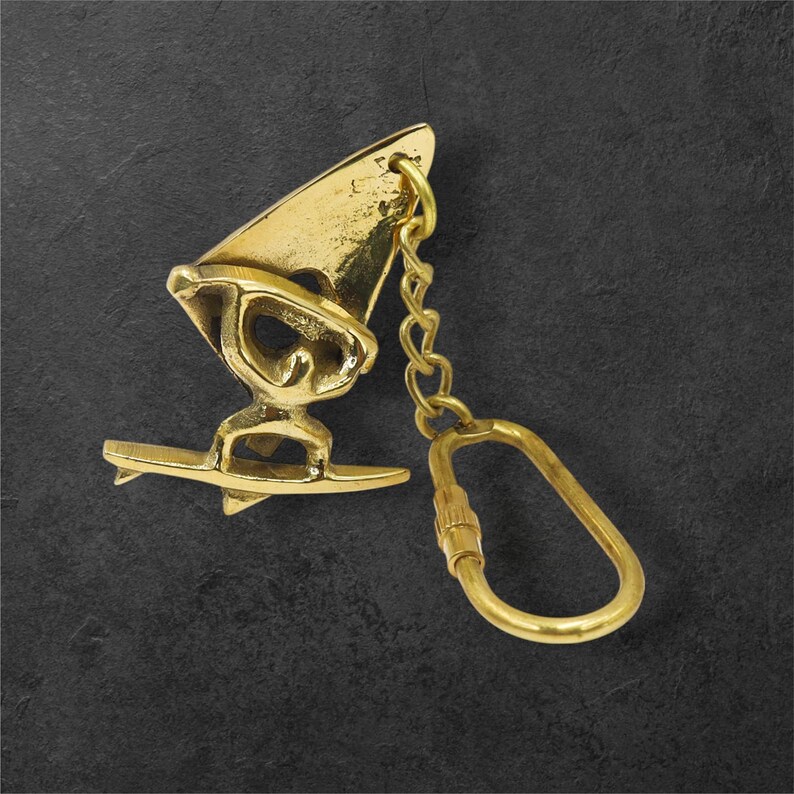 Brass Windsurfing Board Keyring view 4