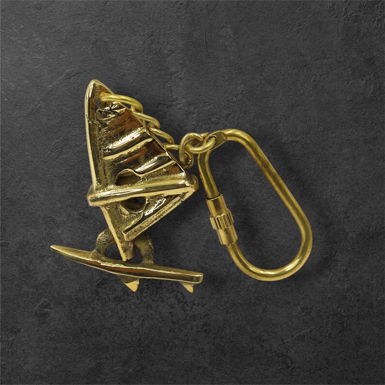 Brass Windsurfing Board Keyring view 7
