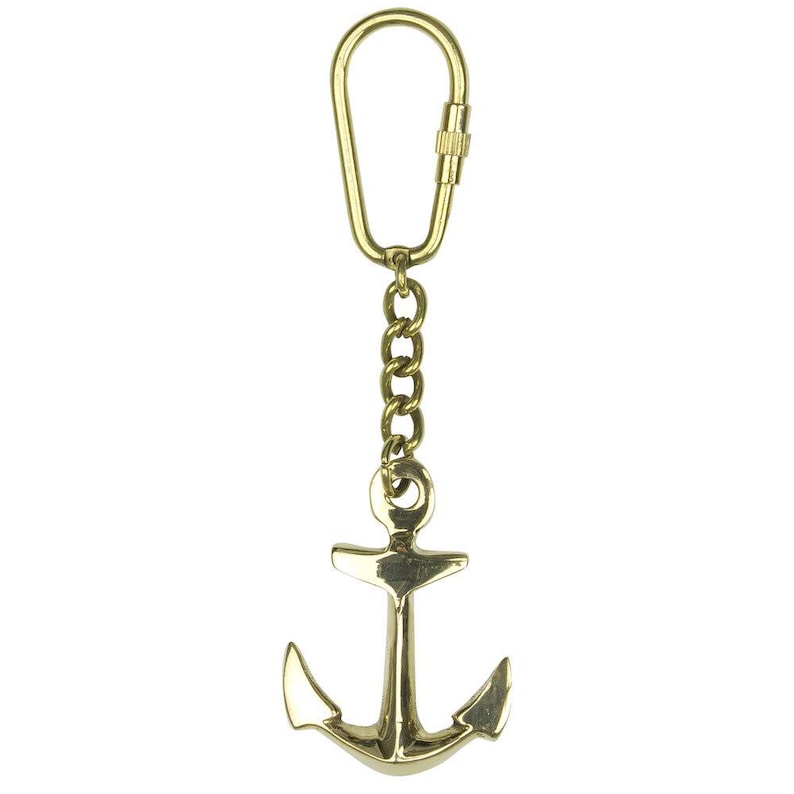 Brass Anchor Keyring view 4
