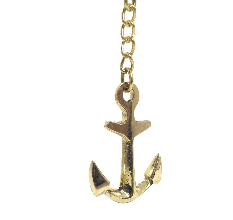 Brass Anchor Keyring view 5