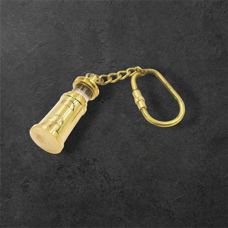 Brass Lighthouse Keyring view 3