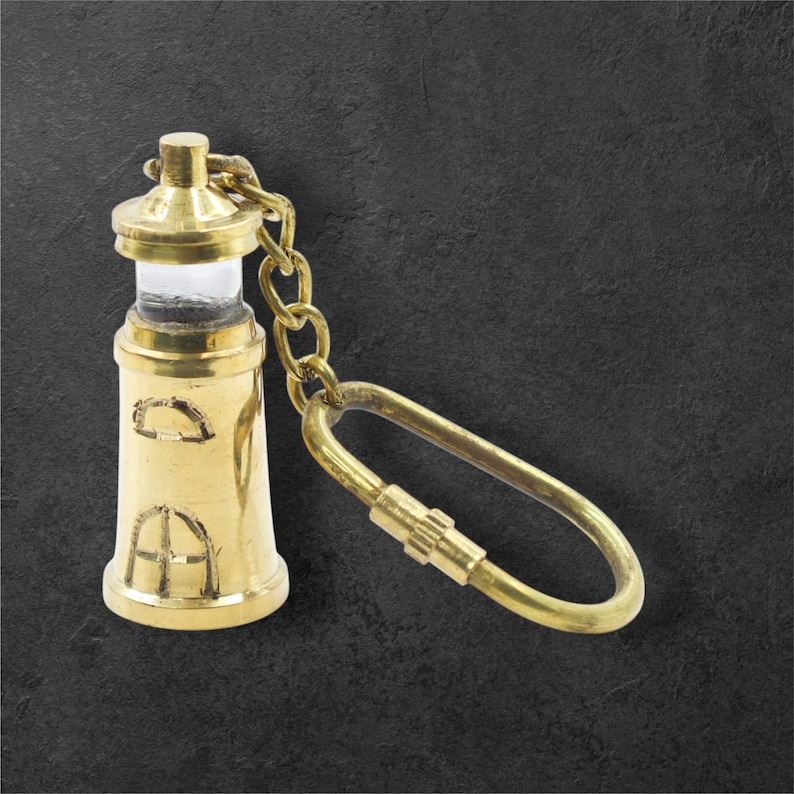 Brass Lighthouse Keyring view 8