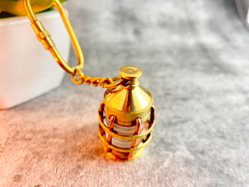 Nautical Brass Ship Lantern Keychain view 3