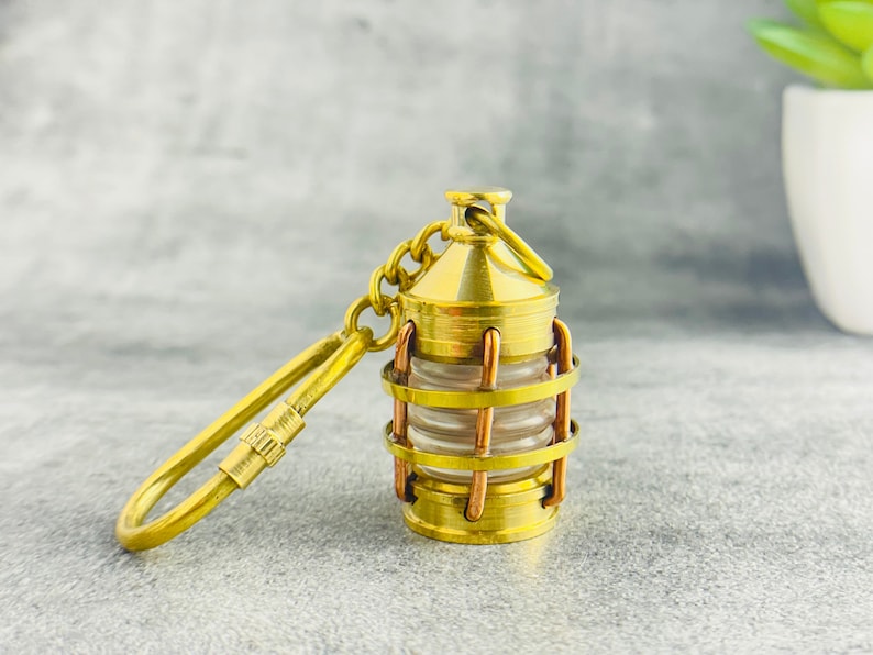 Nautical Brass Ship Lantern Keychain view 8
