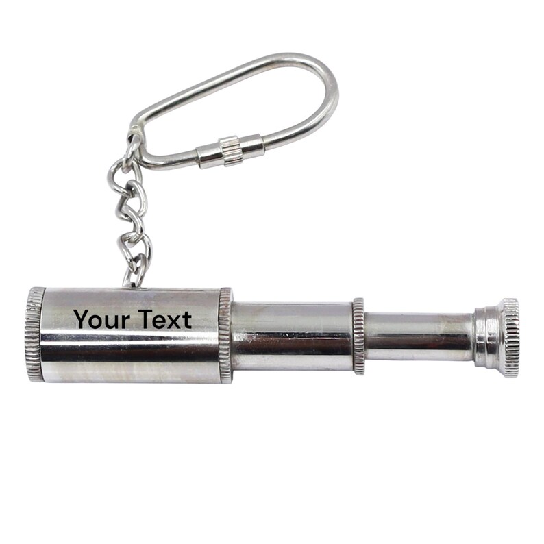 Vintage Brass Telescope and Anchor Keychain view 2