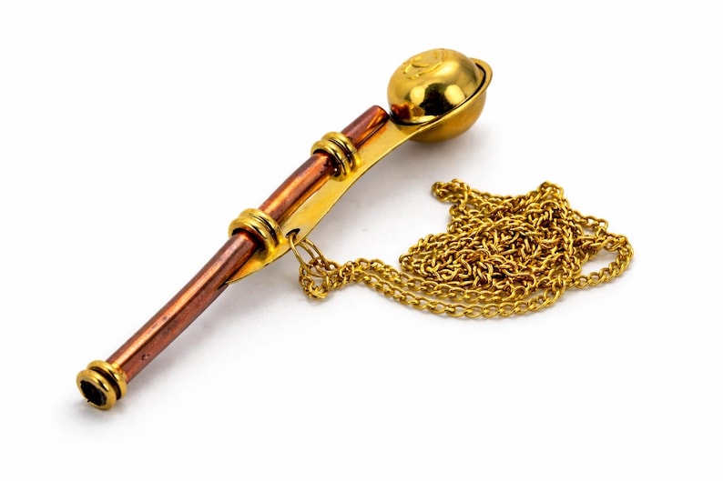 Solid Brass and Copper Boatswain Pipe Keychain view 8