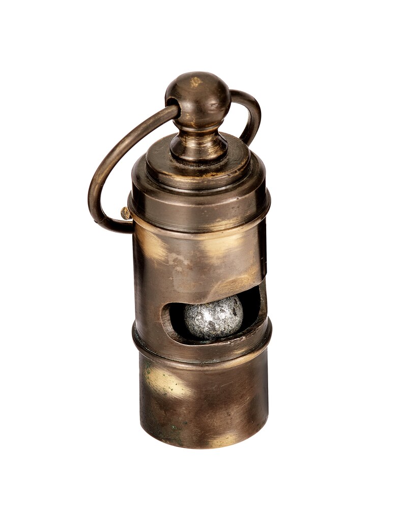 Solid Brass Titanic Whistle Ornament Keychain view 3