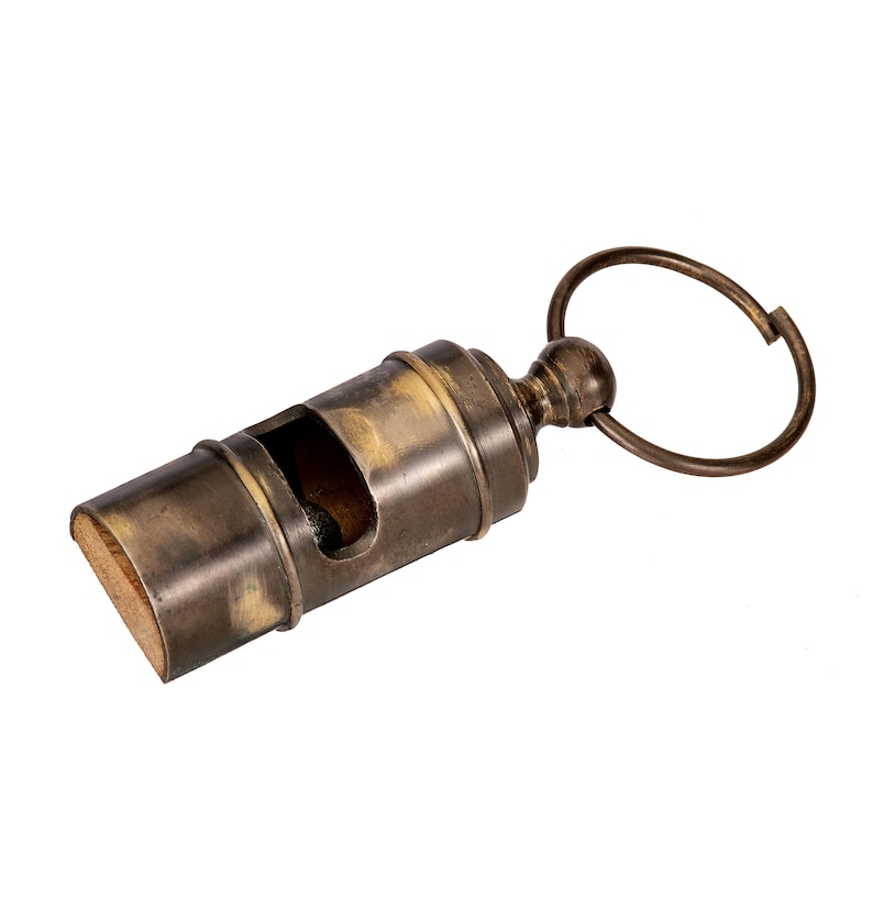 Solid Brass Titanic Whistle Ornament Keychain view 4