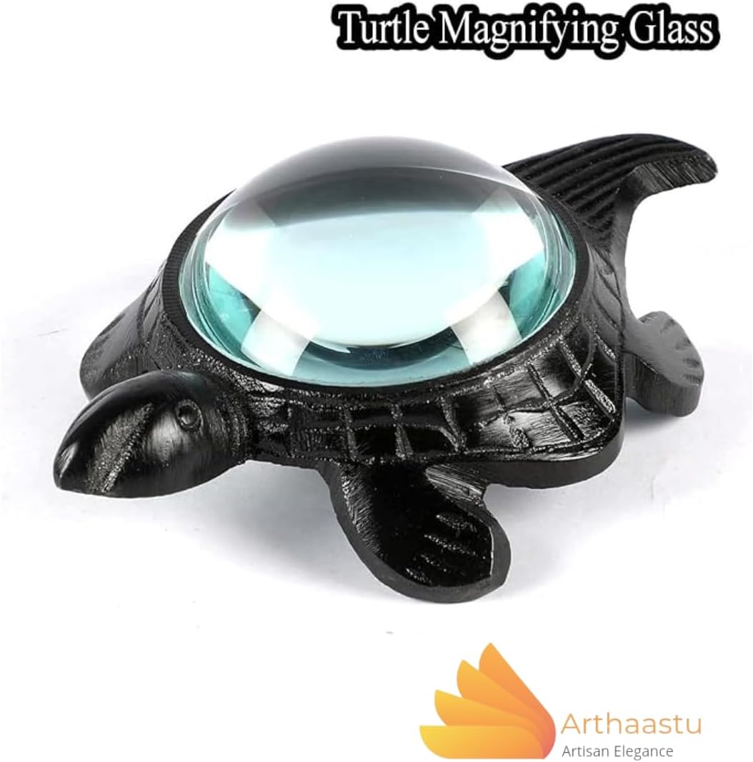 Decorative Turtle Brass Paperweight Magnifier 3" view 4