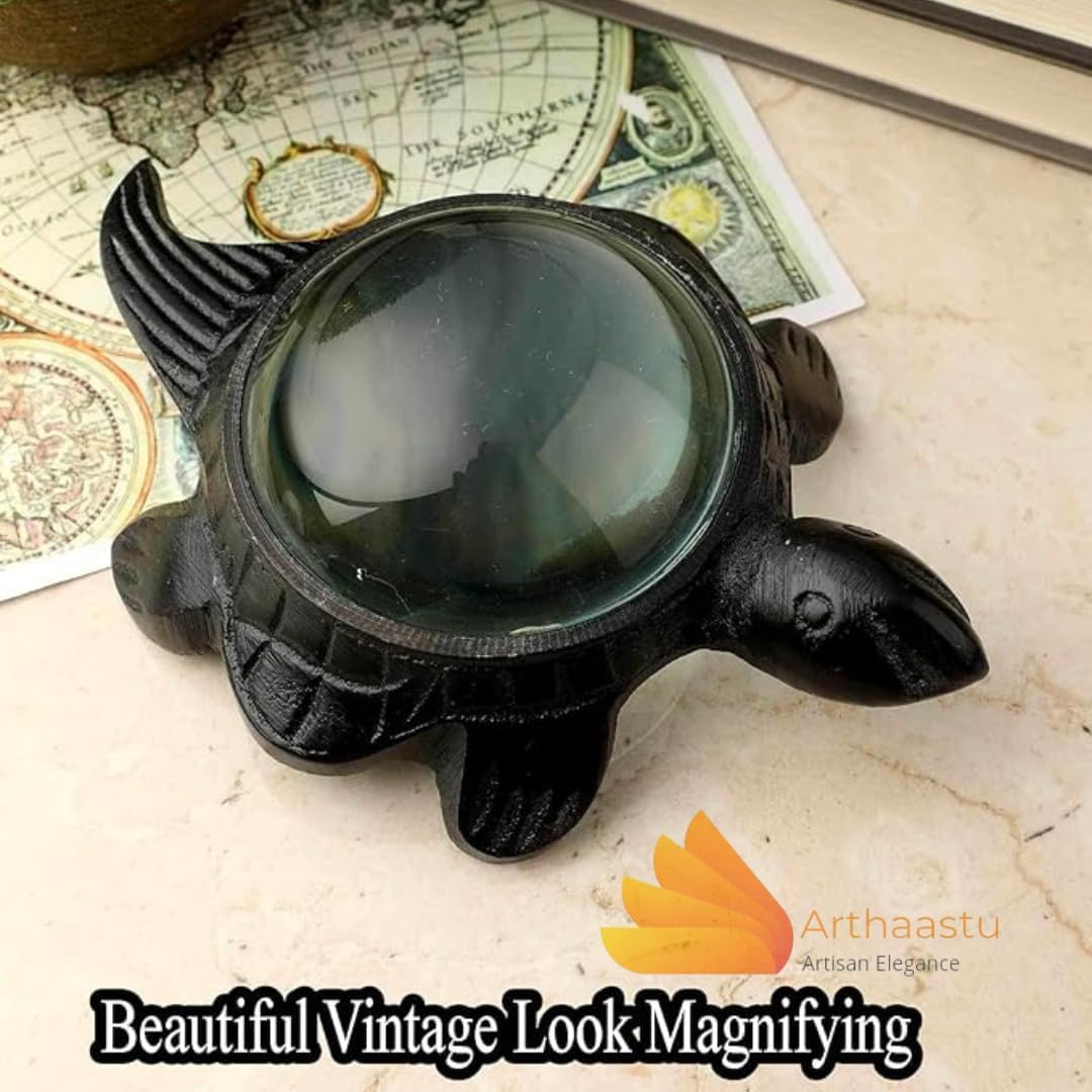Decorative Turtle Brass Paperweight Magnifier 3" view 5