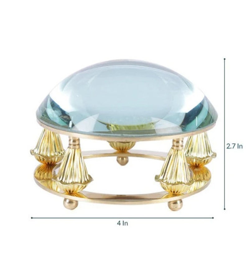 Nautical Brass Dome Magnifier 3.5" view 3