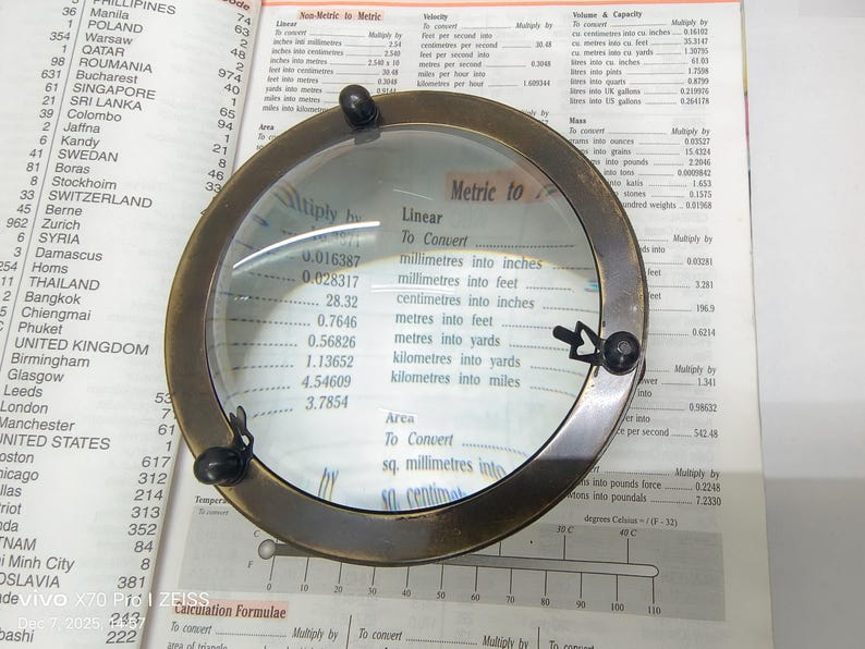 Personalised Brass Dome Magnifier 3.5" view 2