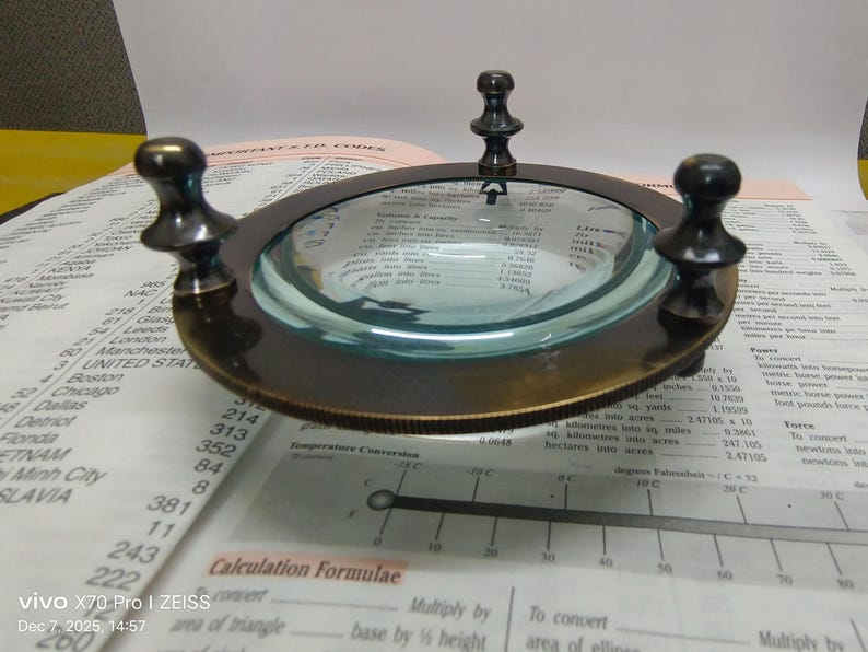 Personalised Brass Dome Magnifier 3.5" view 3