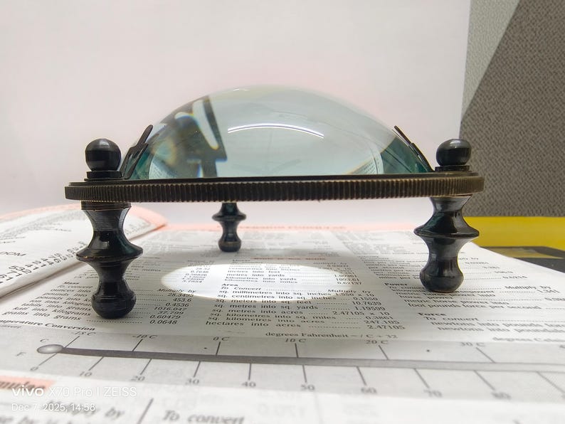 Personalised Brass Dome Magnifier 3.5" view 4